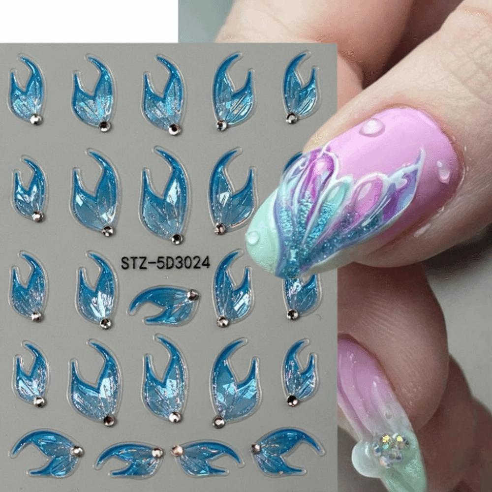 Con Adesivi per Unghie Press-On Diamante Decalcomanie per Unghie per Decorazioni Manicure Fai-da-Te