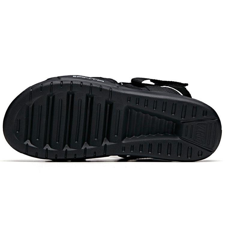 Anta Lifestyle Series Fabric Non-Slip Wear-Resistant Sports Sandals Men Sandals Black 912036901-1