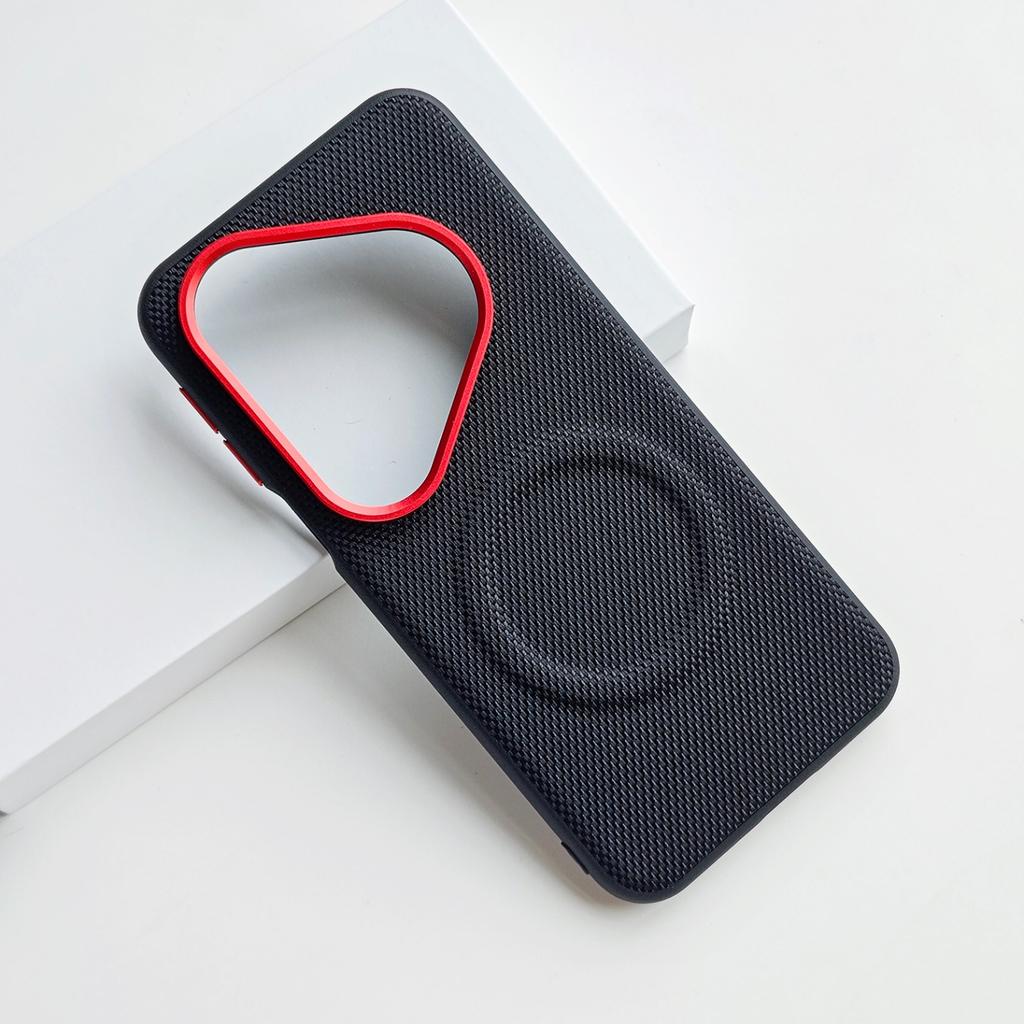 Magnetic Skin-friendly Matte Leather Case Nylon Woven Back Cover For Huawei Pura 90 Pro and Pura 90 Pro Max
