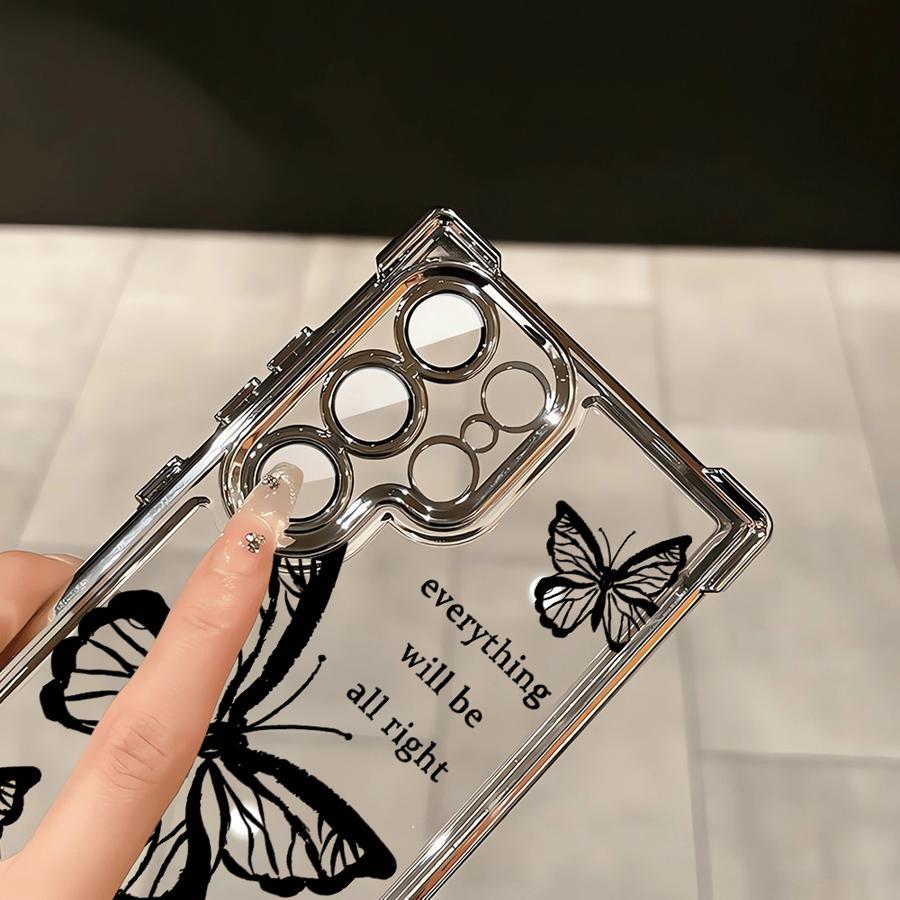 Ink Butterfly Case for Samsung Galaxy S21FE s24ultra s24fe S24 S25 Ultra S22 Ultra S20 FE S23 S25 Plus Soft Cover