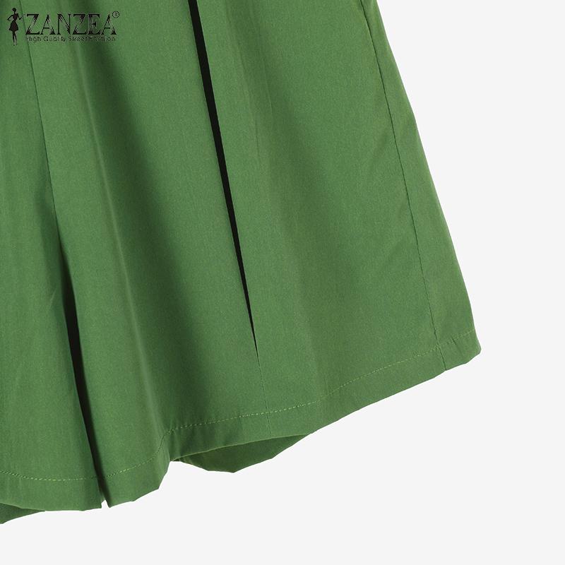 ZANZEA Womens Print T-shirt and Shorts Summer Two Piece Sets