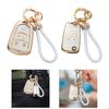 5 Buttons Car Key Fob Cover Smart Protector Holder Auto Accessories with Keychain Strap