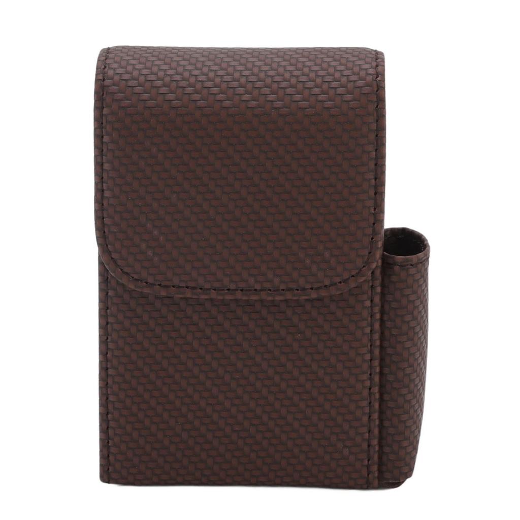 PU Leather Cigarette Box Woven Pattern Cigarette and Lighter Holder Multifunctional 20 Pieces Cigarette Case