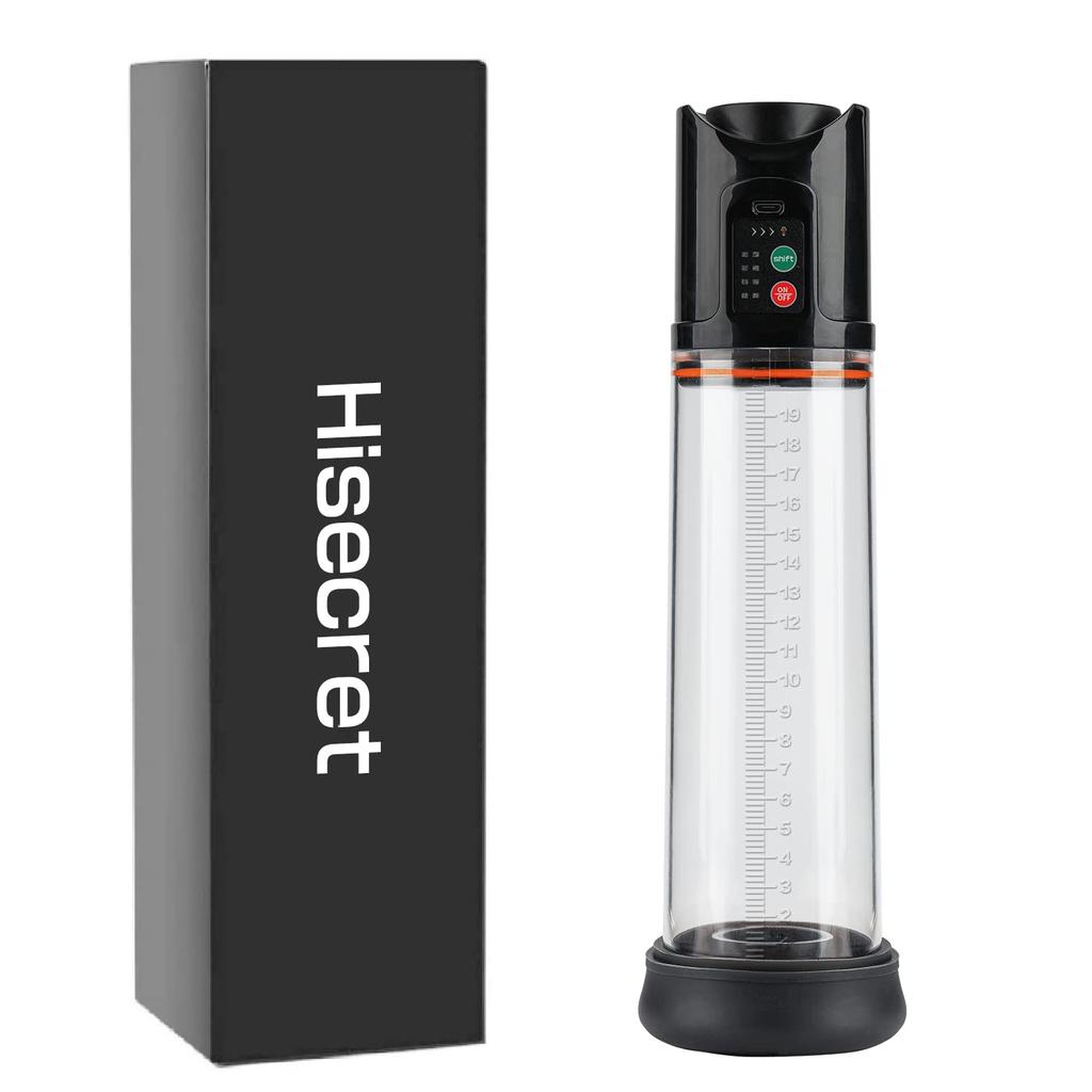 Hisecret Electric Penis Vacuum Penis Suction USB 4 Levels of Pressure for Comes with 2 Replacement Sex Toy Pump, Pump, Device, Rechargeable,