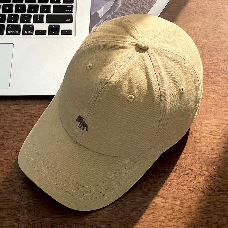 Hat Female Cap Cute Fox Versatile Face Small Embroidery Baseball Cap Hat To Deepen Autumn and Winter