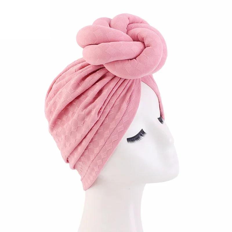 Bowknot Turban Indian Women Muslim Hijab Stretch Chemo Cap Cancer Hat Hair Loss Cover Head Scarf Wrap Beanies Bonnet Headwear