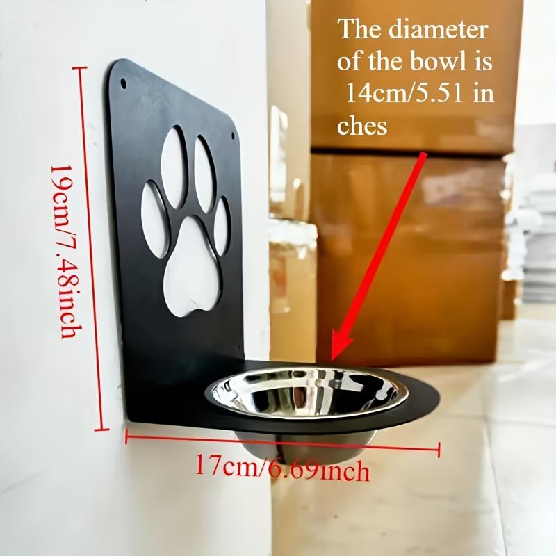 1pc Wall-Mounted Adjustable Height Pet Feeder Floating Shelf - Heavy Duty Iron Feeding Station with Bowl Holder, Space Saving