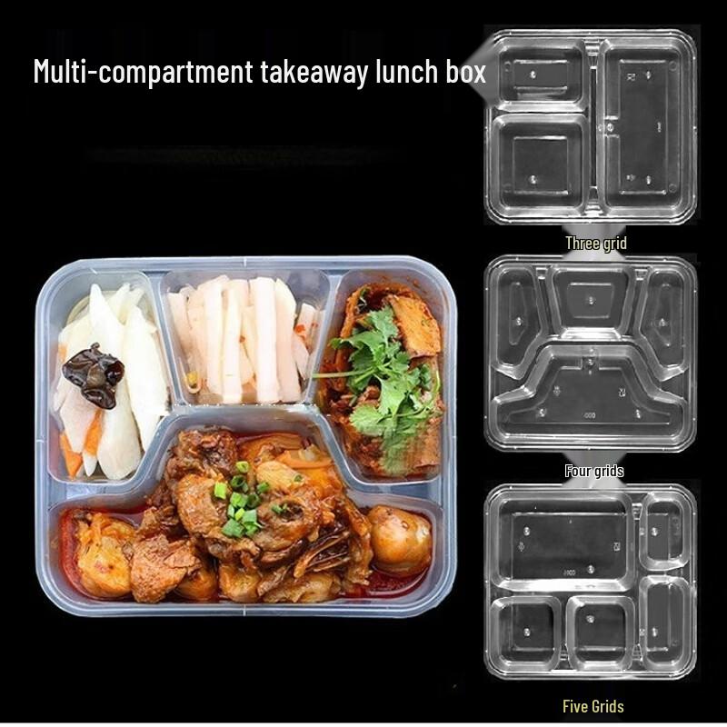 Horned Pansy Disposable Multi-Compartment Meal Prep Boxes