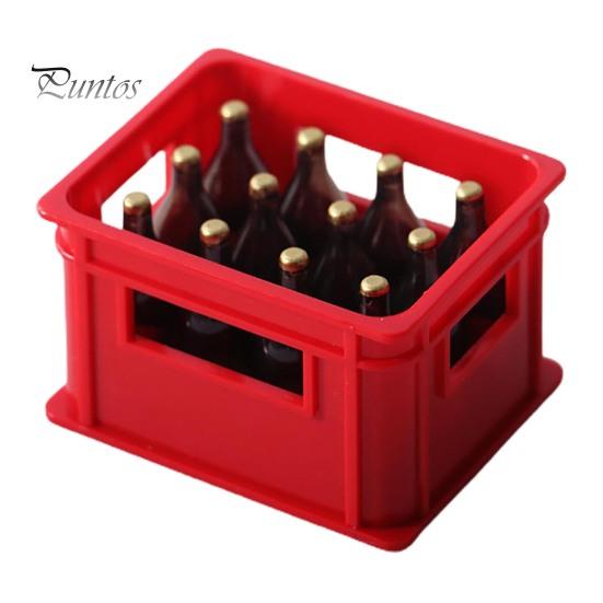 

1:12 Кукольный домик Модель пива Изысканная декоративная смоляная имитация модели коробки для пивных напитков для детей красный