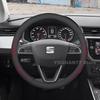 Leather Car Steering Wheel Cover For Seat Ibiza 2013-2024 2025 Non-slip Covers For Covers Auto Interior Seat Leon Accessories