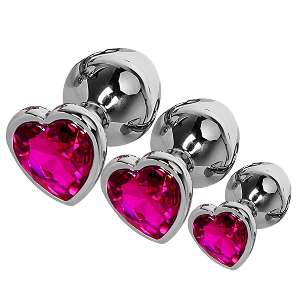 Anal Plug for Women Butt Training Tool 3pcs Stainless Steel Butt Plug Heart Fetish Adult Sex Toys Anal Stimulation