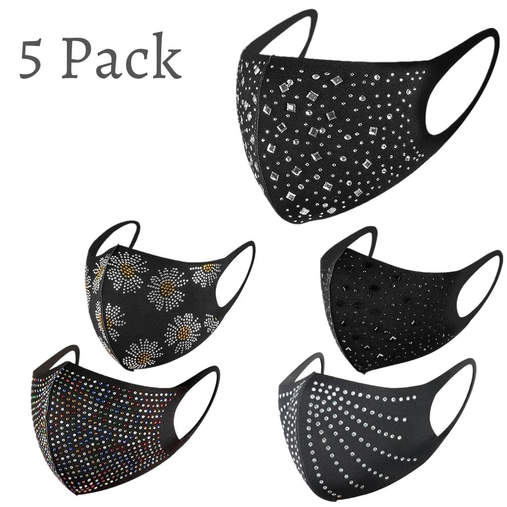 Shiny Rhinestone Fashion Face Mask - Stylish, Reusable, and Perfect for Parties & Outdoor Activities