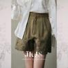 JK&JS Tencel Embroidered High-Waist Casual Shorts