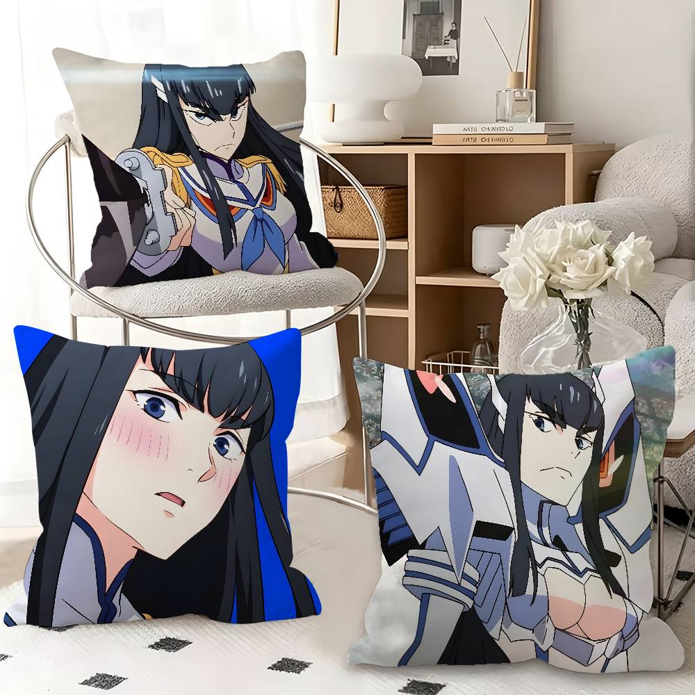 1pc Satsuki Kiryuin Anime Characters Pillow Case Fashion Square Pillowcase Bedroom Sofa Room Ins Decoration Leisure