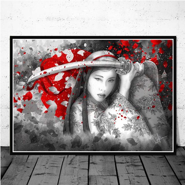 

Японская живопись тушью в стиле дзен, художественные постеры, картины на холсте, самураи кандзи, настенные художественные принты, семейная гостиная, Ретро Декор комнаты, фреска 20x30cm