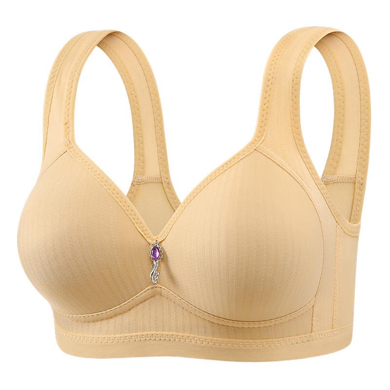 

Women s middle-aged and elderly bra without steel ring bra large size smooth vest mother underwear 42/95B cup