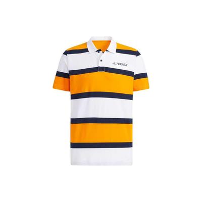 Striped Color Block Golf Short Sleeve T-Shirt Men Tops Yellow GN7605