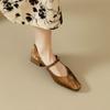 Fashion 2025 New Casual and Comfortable Spring Autumn Women Pumps Leather Shoes for Women Chunky Low Heel Shoes Concise Mary Jane Shoes
