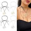Elegant  Metal Hollow Flower Choker Neckband Collar Necklace Summer Choker Long Lace Up Necklace Fashion Y2K Jewelry