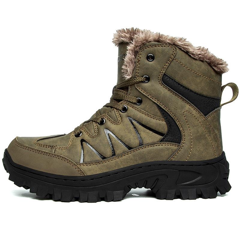 

Осень и зима новые бархатные высокие зимние ботинки на толстой подошве ботинки для бездорожья на резиновой подошве армейские ботинки мужская обувь для активного отдыха 48 коричневый