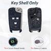 Folding Flip Key Fob Shell Case Fit For Chevy Cruze Malibu Camaro Equinox Equinox Sonic GMC Terrain Buick 2010 2011 2012 2013 2014 2015 2016 Keyless