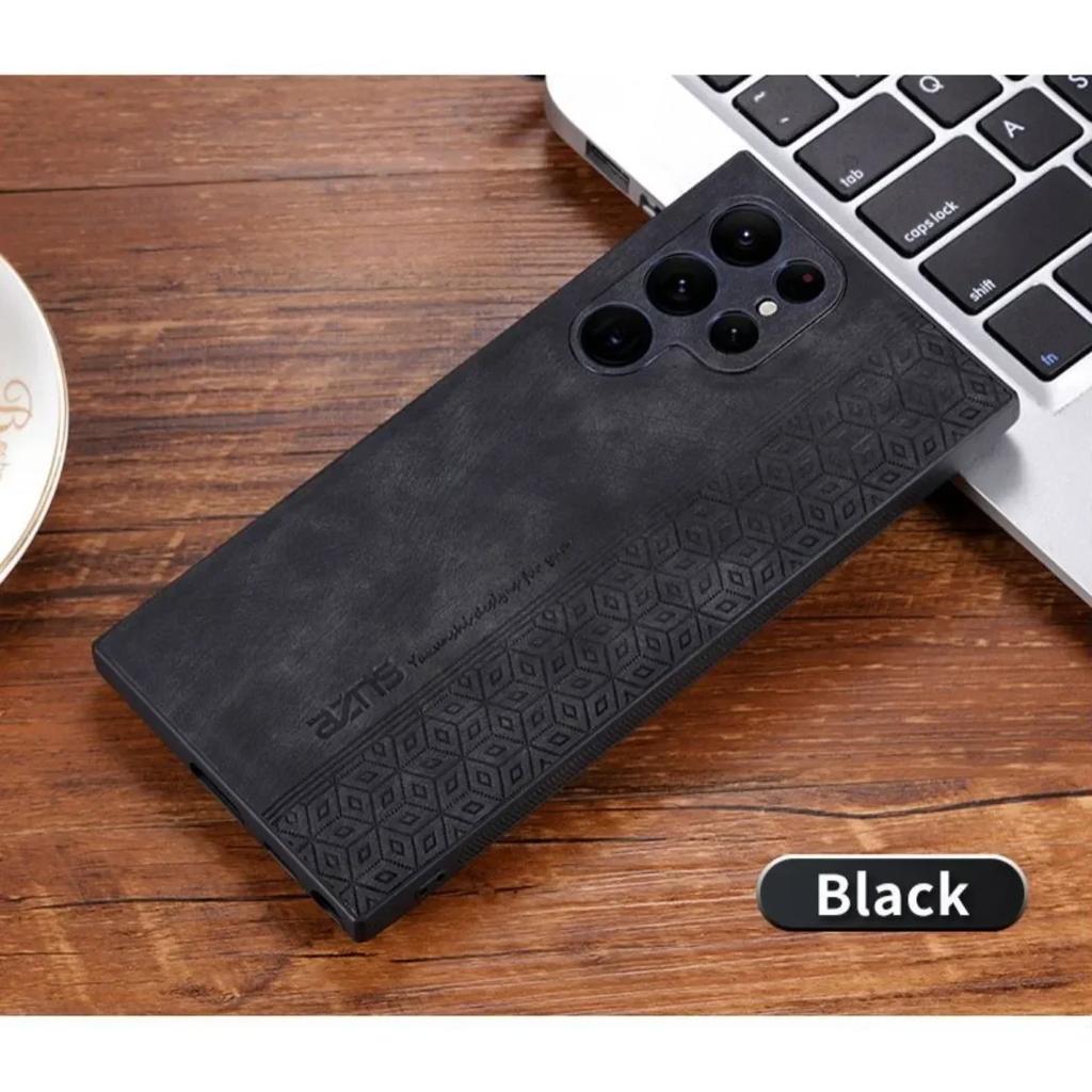 Luxury Leather Business Phone Case for Samsung Galaxy S24 S21 S22 S23 Ultra Plus S24 FE A55 A35 A25 A15 A05 5G Shockproof Cover