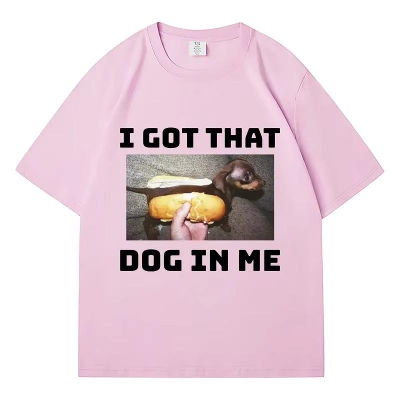 Abbigliamento Casual Camicie da Uomo Ho Quel Cane Dentro di Me Meme Maglietta Divertente Cane Umorismo Grafica Vintage Manica Corta Oversize Streetwear Top