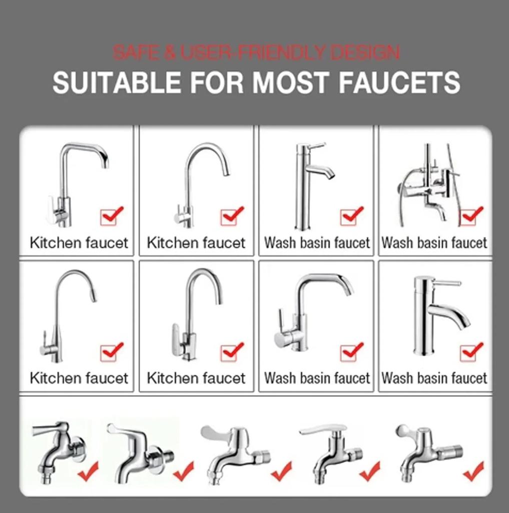 Universal Sink Tap for Water Splash Filter Faucet 720° Rotate Water Outlet Faucet Extender Bubbler Sprayer Bathroom Accessoriess
