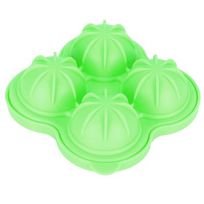 4 Hole Ice Cubes Mold Silicone Ice Ball Maker Mould Tray for Home Kitchen SuppliesGreen