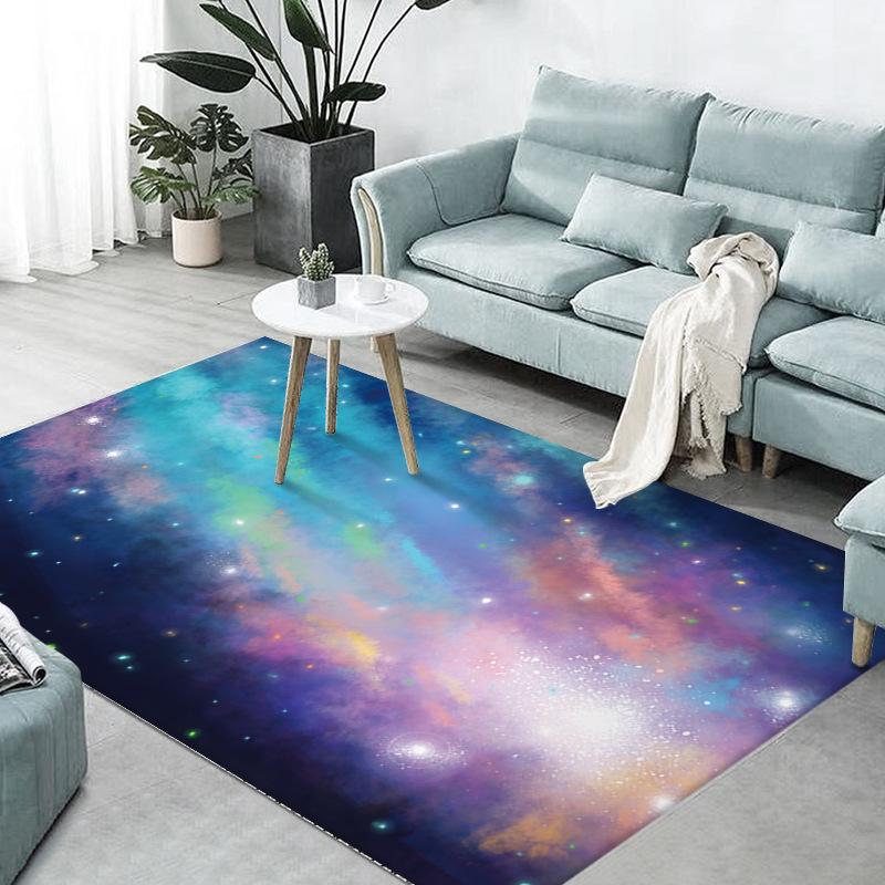 Starry Sky Universe Living Room Carpet Floor Mat Bedroom, Dream Full Bedside Carpet, Office Decorative Carpet