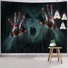 Dark Halloween Horror Tapestry Scared of Zombies Wall Hanging Witch Mysterious Woman  Home Decor Holiday Backdrop