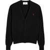 Ami Paris Logo Embroidered V Neck Cardigan HKC361001-009