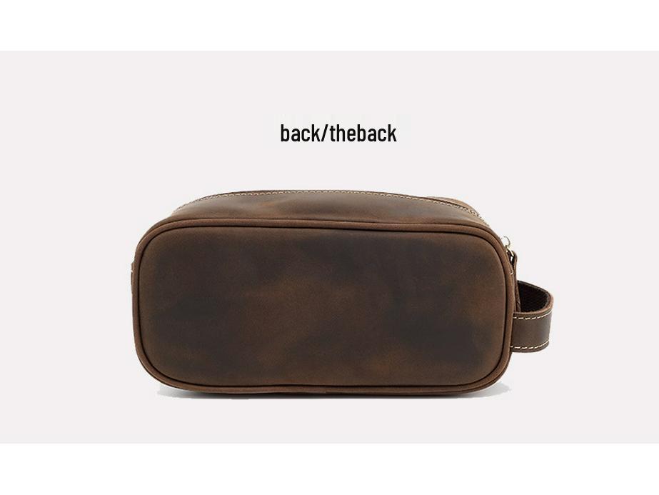 Men's Genuine Leather Clutch & Wash Bag - High-End Retro Design
