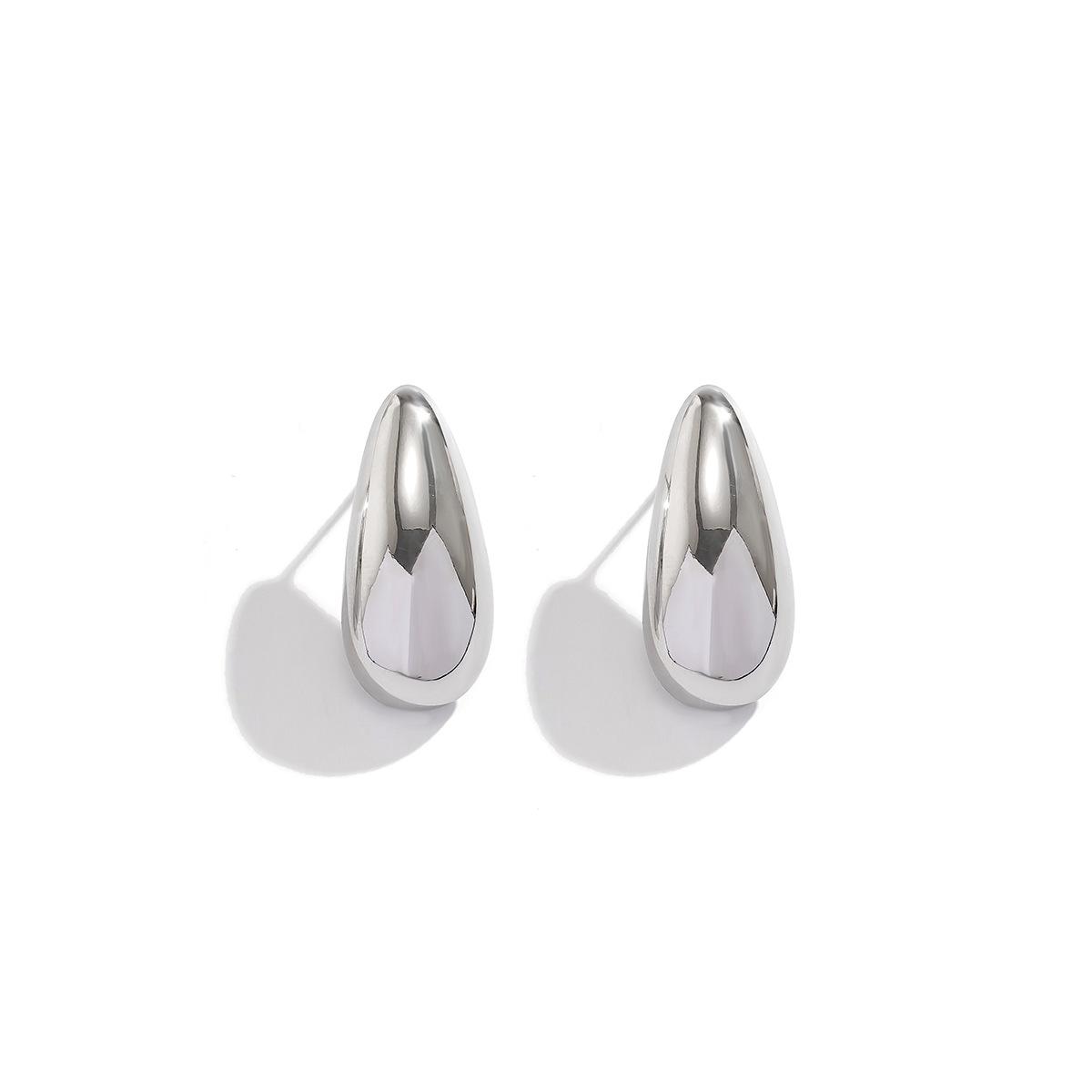 

Покрытые медью 18-каратного золота простые нишевые универсальные серьги-гвоздики с пряжкой-капелькой из серебра 925 пробы, зимние базовые серьги-гвоздики серебряный