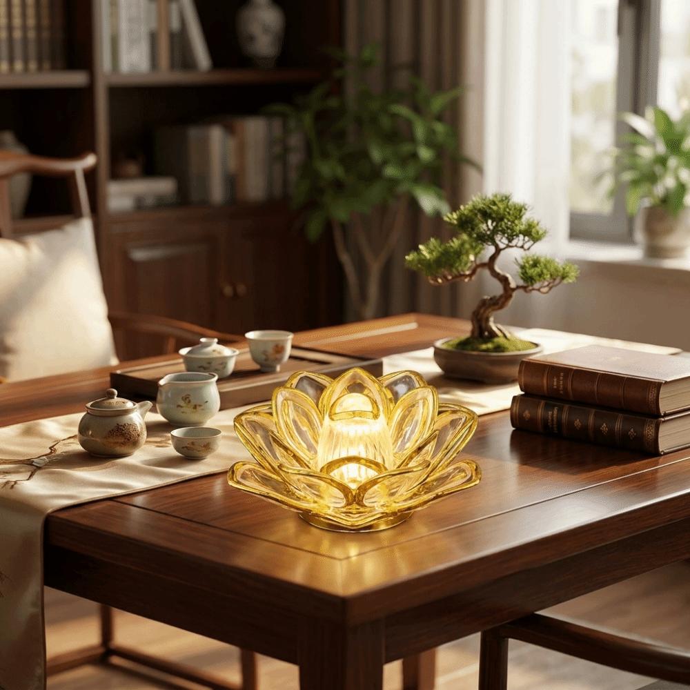 Soft LED Light Source LED Flameless Candle LED Lotus Lamp  Home Table Decoration