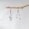 Music Note Drop Earrings for Women Asymmetric Music Symbol Stainless Steel Dangle Earring Jewelry Musican Music Lovers Gifts