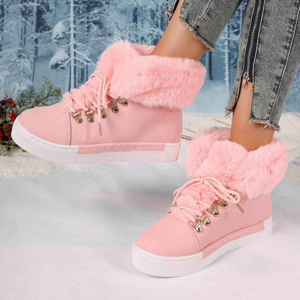 Winter New Fur Snow Boots Designer Brand Luxury Women High Shoes Characteristic Real Rabbit Hair Warm Warm Size 43 Women Shoes