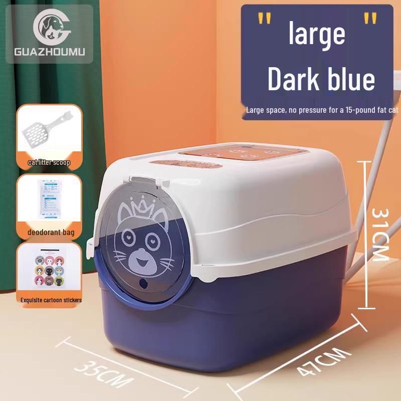 Extra große geschlossene Katzentoilette, Anti-Spritz-Design für Kätzchen & Erwachsene
