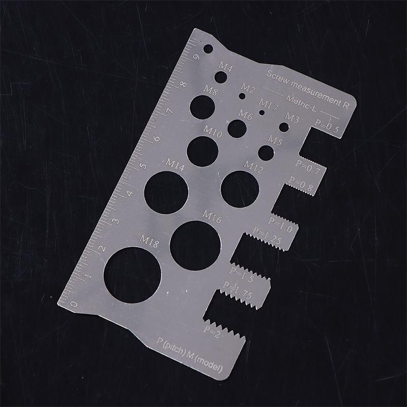 Durabler Stainless Steel Ruler Screw Measuring Ruler Precise Pitch Measurement Thread Gauge Screw Measurement Ruler Measuring