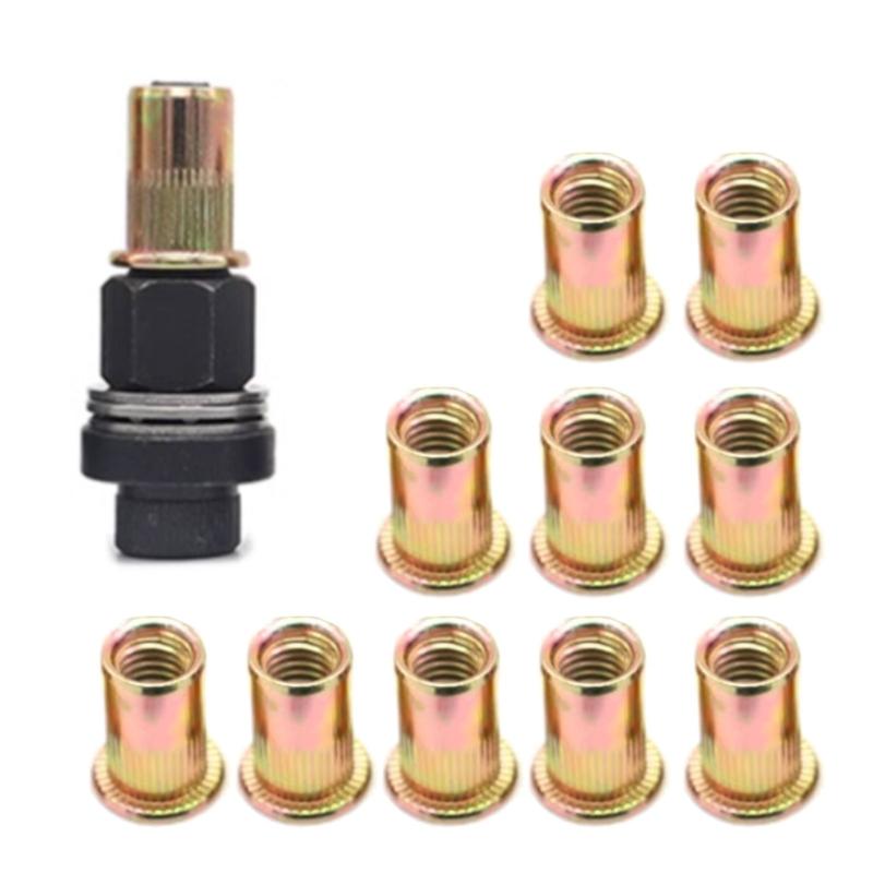 Hand Rivet Nut Manual Tool Ergonomic Designs Suitable for Metalworking Tight Spaces with Accessories Simple Installation