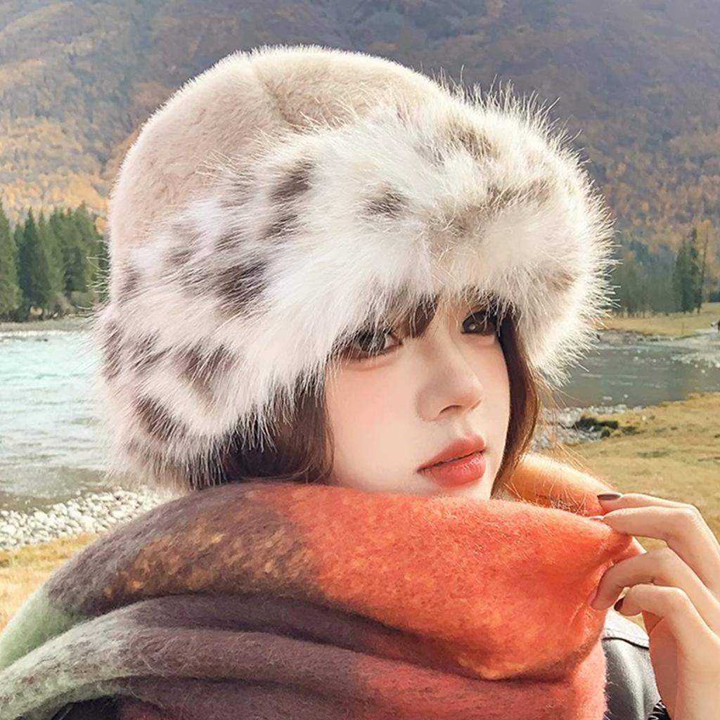 Warm Winter Plush Mongolian Hat Women Fur Bucket Cap Riding Thicken Fluffy Brimless Comfortable Fashion Outdoor Casual Soft Hat