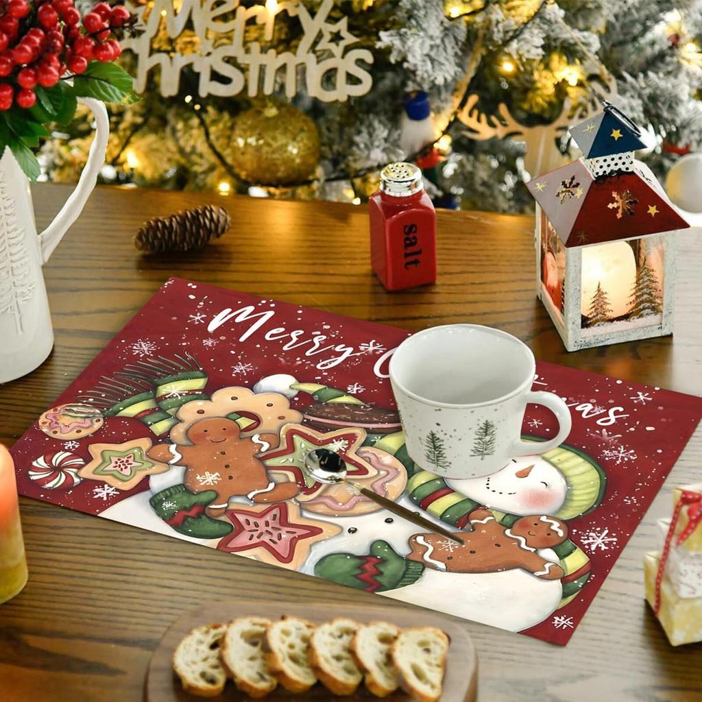 Christmas Placemats Cartoon Party Insulation Dining Table Christmas Atmosphere Placemats