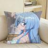 Shiunji Family Anime Seiha Shiunji Square Sofa Pillow Cover Solid Color Living Room Home Decor Cushion Case