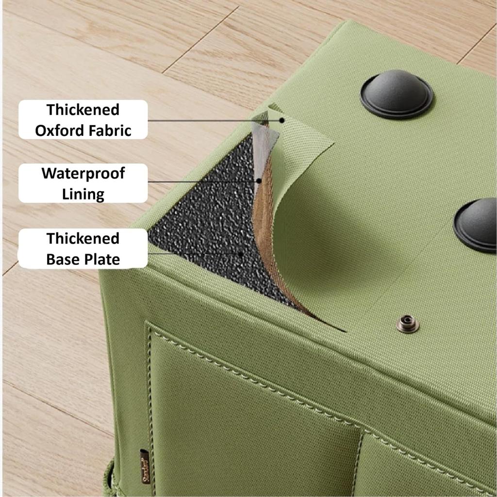 Foldable Tool Storage Box – Thickened Canvas Storage Bag with Hanging Pockets, Waterproof Base, and Steel Frame