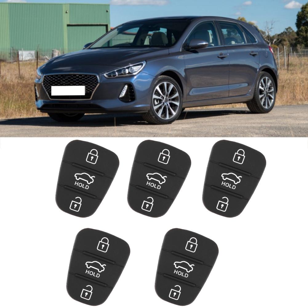 5pcs Replacement Remote Car Key Shell Rubber 3 Button Pad Fit for Hyundai Fit for Kia