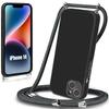 Protective Case - E.F.CONNECTION - iPhone 14 - Flexible - Black - Anti-Scratch - Lanyard