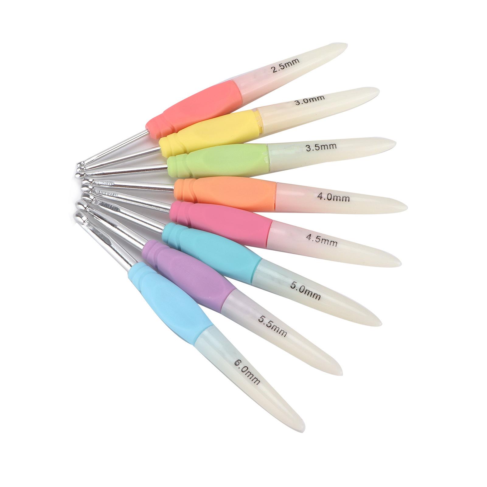 

Крючки для вязания 8 шт. Мягкие Нескользящие Хороший захват с колпачком Набор спиц для вязания для ткачества Домашнее использование