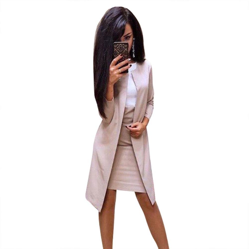 2022 Autumn/Winter European & American Women's Patchwork Solid Color Skirt Suit