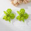 Baking Paint Large Flower Earrings Pleated Ear Accessories Exaggerated Flower Earrings  Wedding