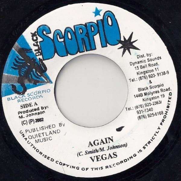 

7inch Record MR. VEGAS STRETCH Again Pretty Girl none Black Scorpio 2002 Jamaica Reggae Ska Dub Used